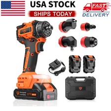 Heavy Duty 21V Impact Wrench 1/2 Inch Brushless Cordless Gun 2x4Ah Kit Case