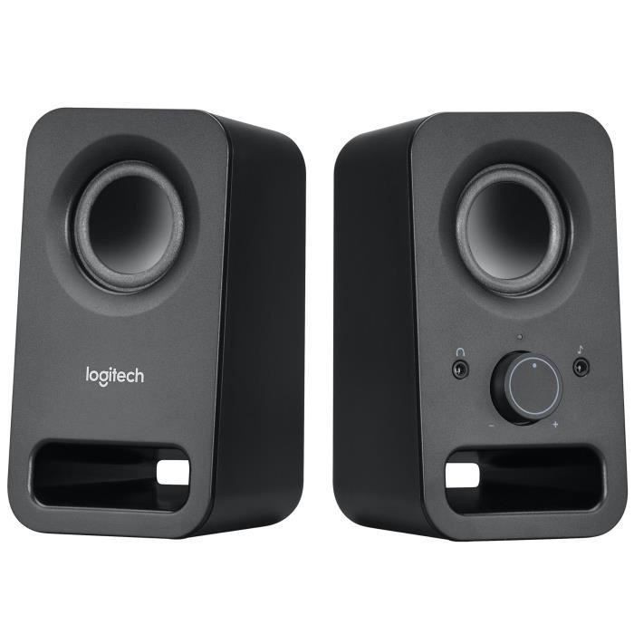 Enceintes stéréo Logitech Z150 noir système audio jack 3.5mm pour ordinateur