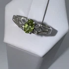 Vintage Green Peridot Sterling Silver Ring Size 7.75
