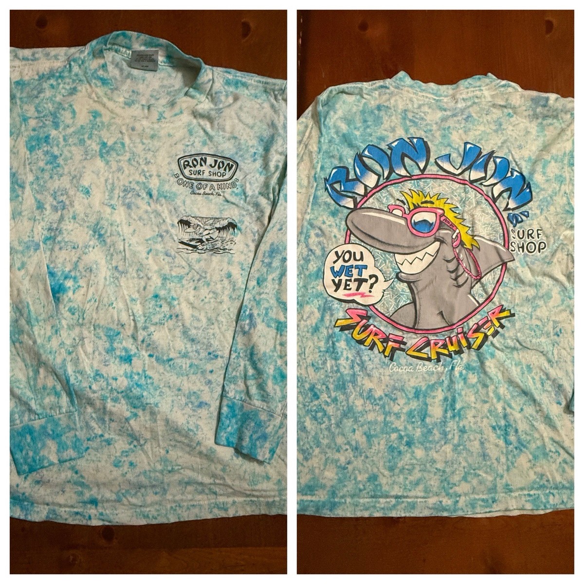 Vintage 1990s Ron Jon Surf Shop T Shirt Tie Dye Cocoa Beach