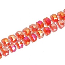 Crystal Glass Beads, 8 mm Rondelle Crystal Beads, Red