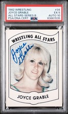 JOYCE GRABLE 1982 WRESTLING ALL STARS SERIES B #34 PSA 5 AUTO 10 POP 1 WWE RC