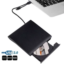 Slim External CD DVD RW Drive USB 3.0 Writer Burner Player Black For Laptop PC