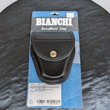 Bianchi 7900 Covered Handcuff Case AccuMold Elite Plain Black Brass Sz:1