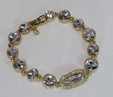 Givenchy Bracelet clear crystal gold tone lin...