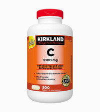 Kirkland Signature Vitamin C 1000 mg Tablets w/ Rose Hips, 500 Count