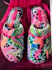 NEW LILLY PULITZER Sz 5/6 Clara Velour Slipper "Bringing Mermaid Back"