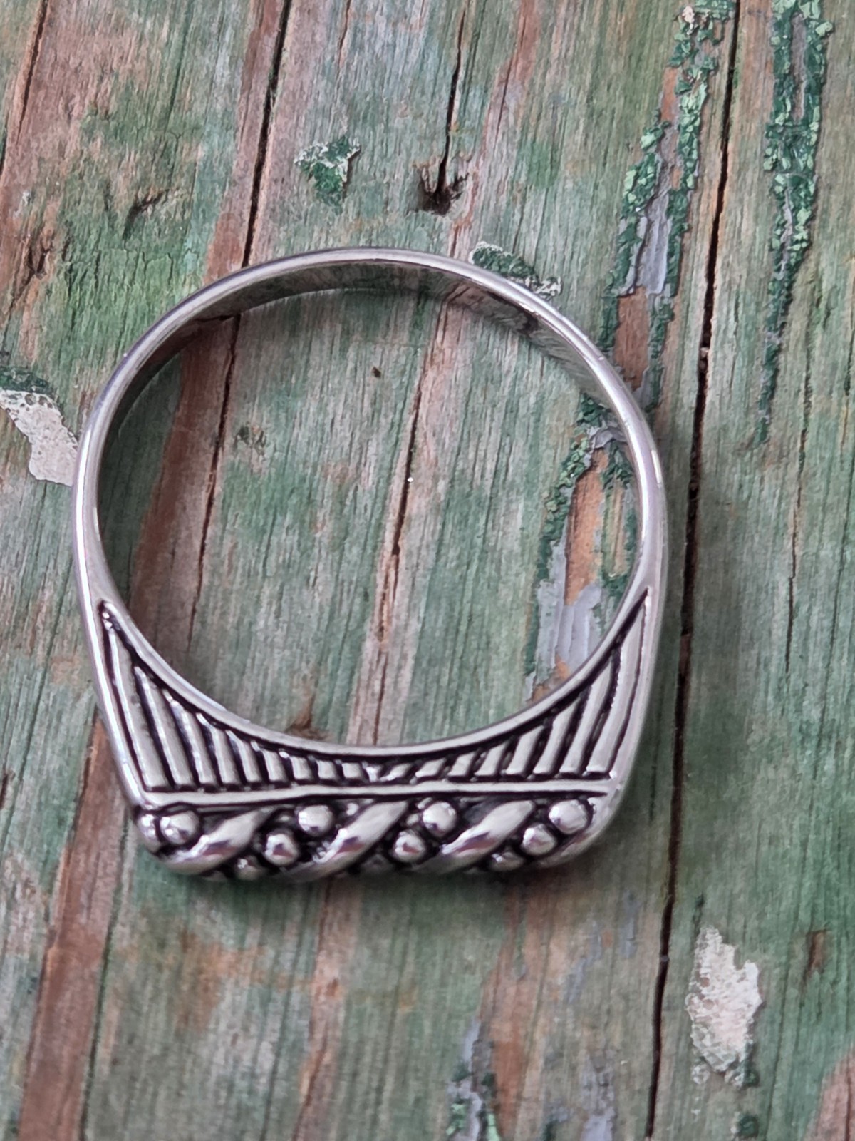 Vintage 925 Solid Sterling Silver Stack Diagonal … - image 3