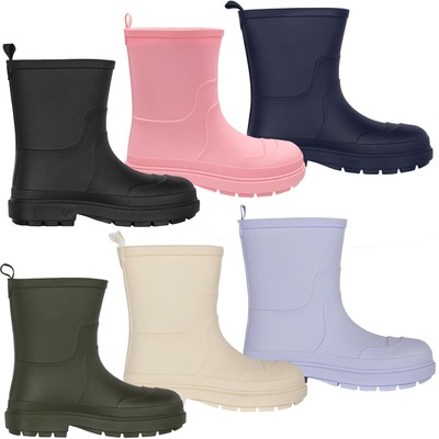 Kinder Mädchen Wellington Wellies rutschfeste wasserdichte leichte Regenstiefel