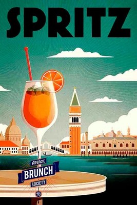 Aperol Spritz Cocktail Advertising Poster Poster Print 60x90 cm.