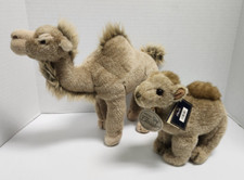 Lot of 2 Aurora One Hump Standing Up Camel Stuffed Plush 10"  7" Tall