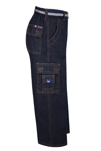 Pantaloni jeans 8 tasche denim causale bambino ragazzo bambino adolescente cintura inferiore 6 - 14 anni - Foto 4 di 5