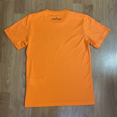 Stone Island Juniors Youth Logo Neon Orange Shirt Size Boy's