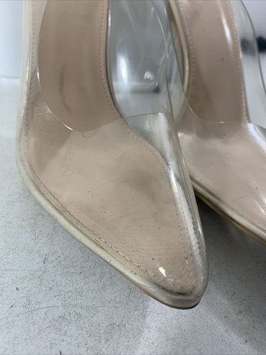 PRETTY LITTLE THING Clear see-through stiletto heels. pointed toe. Size 6 - Picture 3 of 11