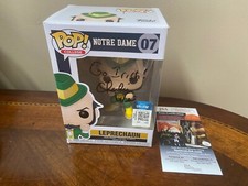 Funko Pop College Notre Dame "Leprechaun" #07 Coach Charlie Weis Signed JSA COA 