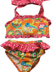 Kelly’s Kids Ruffled 2 pc Swimsuit + Matching Cover Up Girls 6-7 Excellent