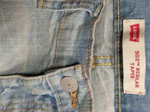 Levi's 502 Regular Taper Blue Light Wash Denim Jeans Size 16 - Picture 4 of 5