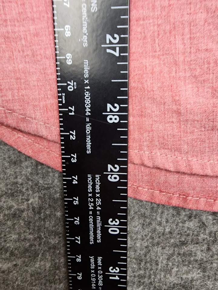 Camisa informal de manga larga roja con cuello abotonado grande calce ceñido azul marino antigua para hombre Foto 4 de 4