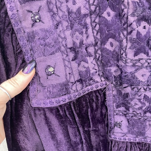 Funhouse NYC Stagewear Blouse Womens OS Boho Velour Cottagecore 80s READ DETAILS - Picture 9 of 14