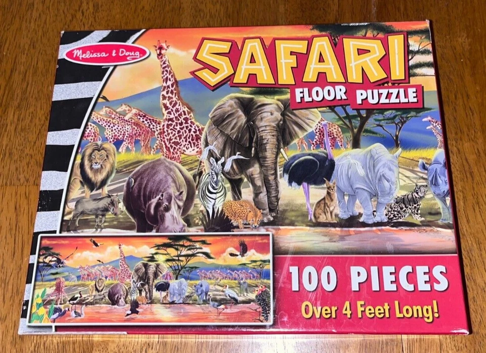 Quebra-cabeça infantil Melissa & Doug, Safari, 100 peças, completo, #2873 - Imagem 2 de 3