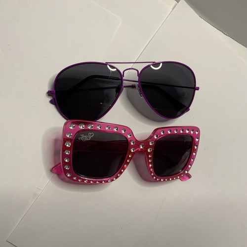 Jojo Siwa Sonnenbrille eckig rosa mit Kunstschmuck extra Paar tropfenförmige Schirme - Bild 2 von 9