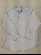 Brooks Brothers Shirt Mens 16 Blue Long Sleeve Button Down Regent Original Polo