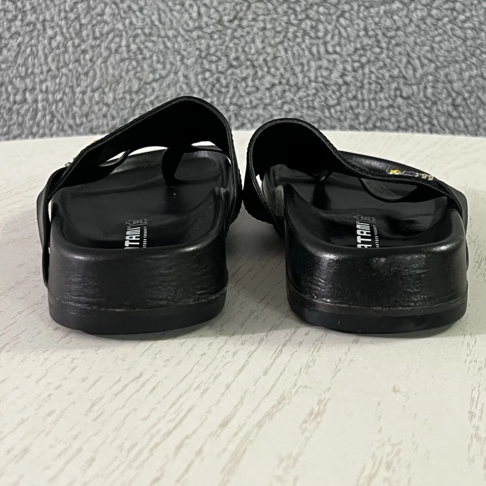 Tatami Birkenstock Sandals Womens 38 / 7 Black Dragonfly Toe Loop Strappy Slides - Image 4 of 4