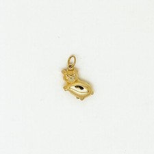 Genuine 9ct Yellow Gold Pig Charm / Pendant