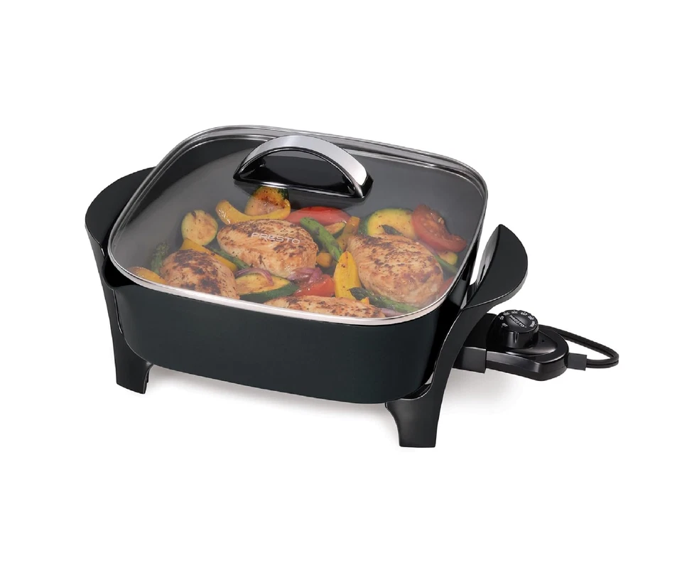 Sartén eléctrica Presto 07117 12" con tapa de cristal. Foto 2 de 3