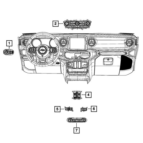 For 18-23 Jeep Wrangler JL Off Road Transfer Case Switch NEW 56046716AC - Picture 2 of 2