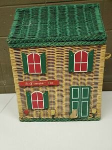 Vintage Wicker Basket Dollhouse Toy Box Storage Bin St Christophers Inn (e21) | eBay