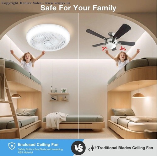 18In Indoor Ceiling Fan with Light, Remote & APP Control, 3 Colors Lighting and - Picture 9 of 10