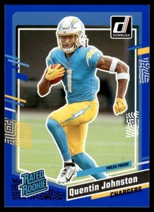 2023 Donruss Rated Rookie Press Proof Blue #353 Quentin Johnston Los Angeles