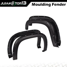 Fit For 2007-13 GMC Sierra 1500 Pocket Rivet Smooth Offroad Fender Flares 4pcs