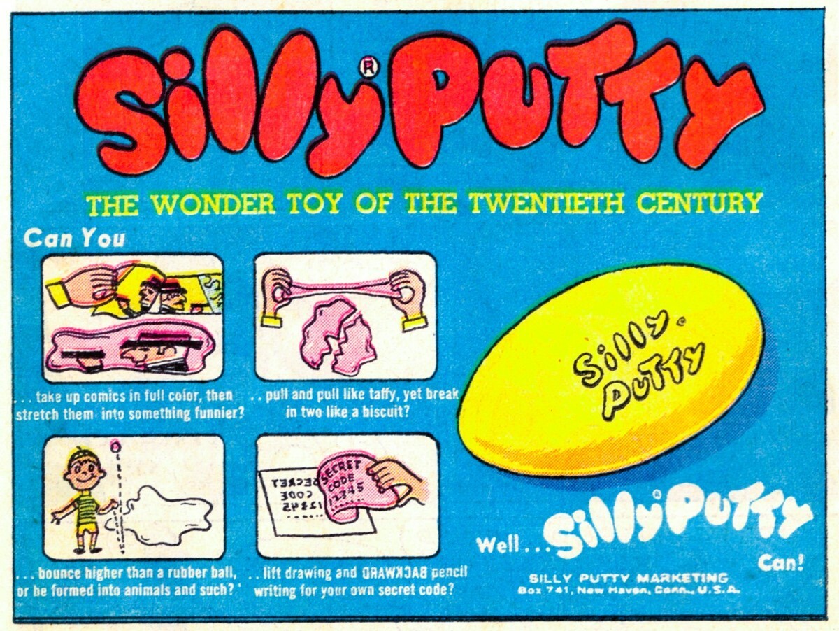 Vintage Toys Silly Putty Reproduction Poster Print Advertising 17x12