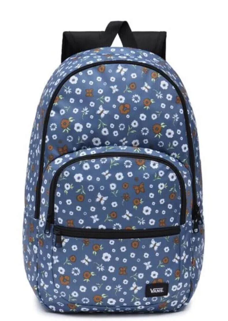 Vans Ranged 2 Blue Multi Print Laptop Women's/Girl's Backpack (VN0A7UFMAHU) -NWT