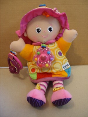 Tomy Lamaze 12  Soft Crinkle GIRL DOLL Activity Toy Clip On Stroller Car Seat 
