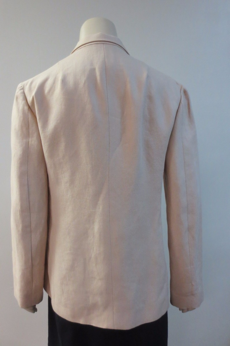 80-90s DONNA KARAN　Linen Over Jacket DONNA KARAN Vintage 1990s Silk Linen Mix Fabric Timeless