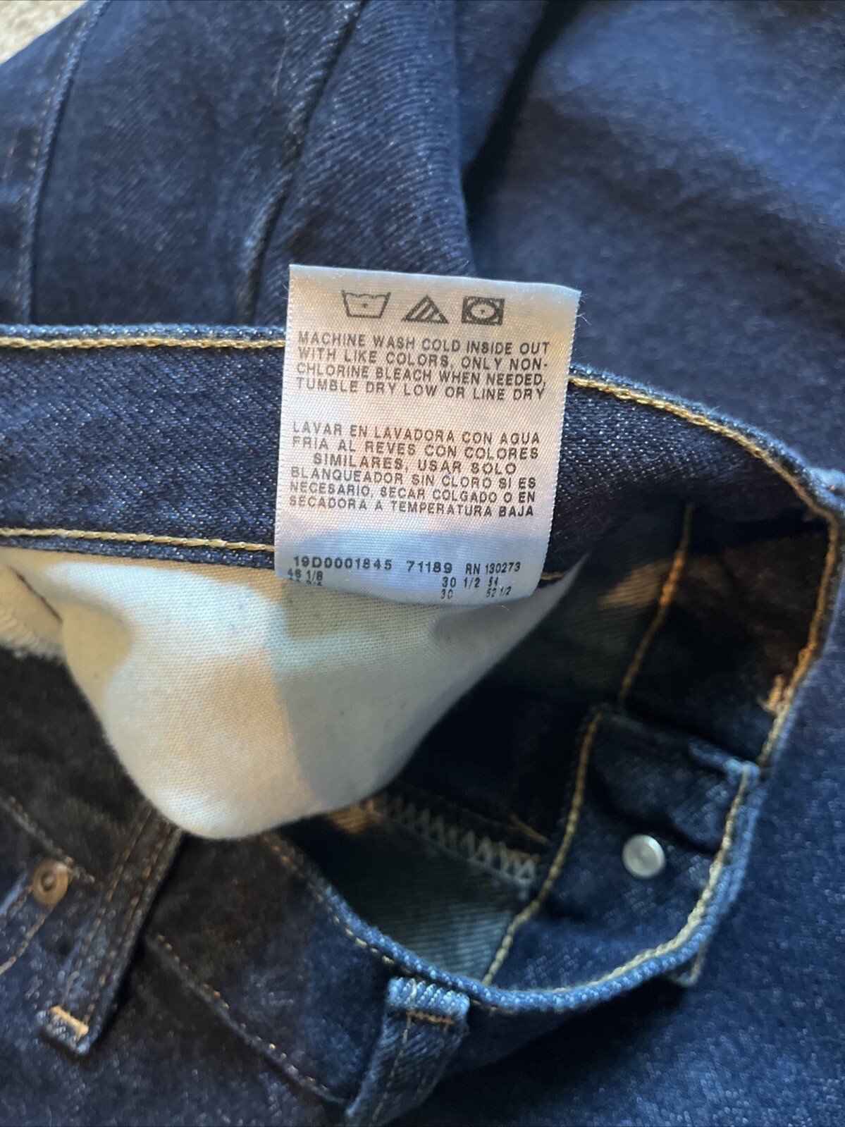 Wrangler Men's Five Star Relaxed Fit Jeans 44x30 Actual 42 X 25 100% Cotton New - View 6