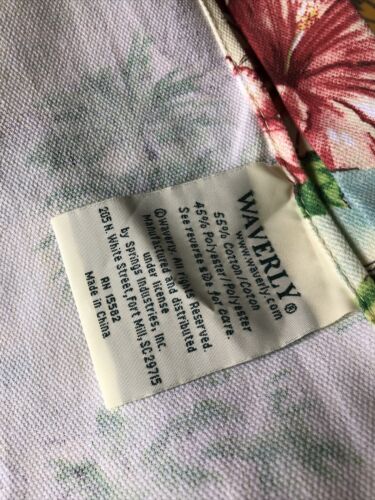 Waverly Bathroom Shower Curtain Fabric 72 X 72 Rare Pattern Asian Inspired - Picture 3 of 4