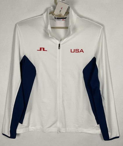 J Lindeberg NWT Mens Constantin Full Zip Jacket XL White USA Olympics New