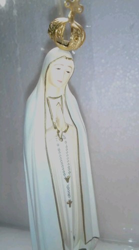 Vtg 1983 Our Lady of Fatima Statue Musical Figurine Plastic/Resin SEE VIDEO - Picture 6 of 12