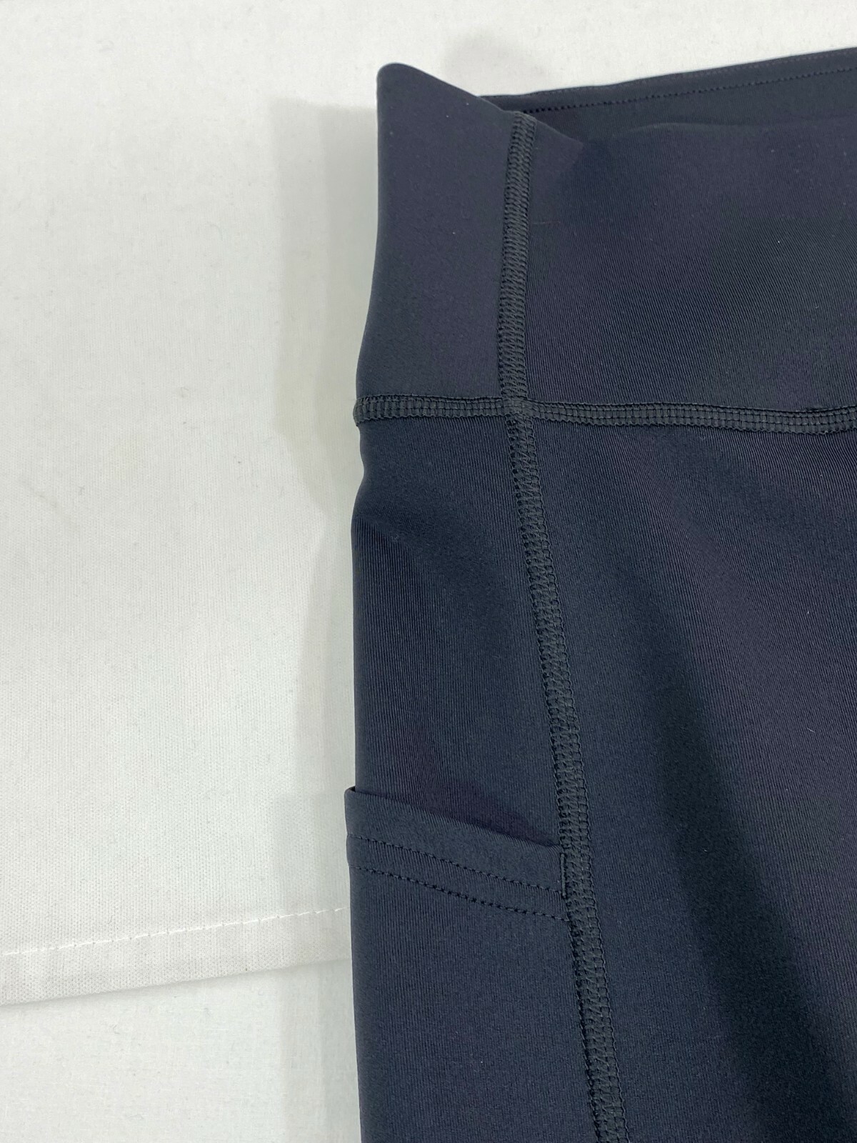 adidas Women's L High Rise 7/8 Length Carbon White 3 Stripe Tights Pants FN2758 thumbnail 9