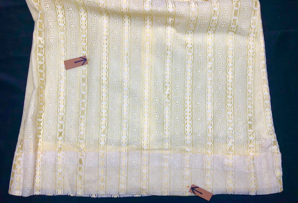 VESTIDO MAXI VINTAGE DE ENCAJE HIPPIE MOD BOHO Amarillo Blanco años 60’s 70s Foto 4 de 4