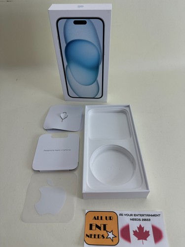 Apple A3093 iPhone 15 Plus Bleu 128 Go - Boîte vide UNIQUEMENT + inserts - Photo 5 sur 5
