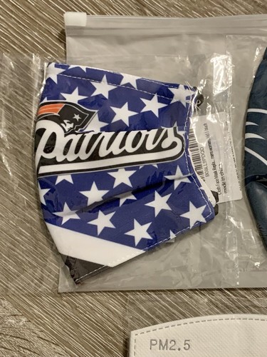 2x New England Patriots Face Masks Face Covering Adults Kids With Filters New! - Picture 3 of 7