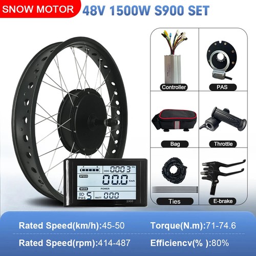 48V 1500W Rear Wheel Hub Motor for Snow Bike Fat Tire E-bike Conversion Kit - Picture 24 of 26