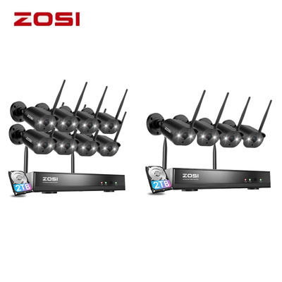 ZOSI 8CH 2K Wireless Security IP Camera System Outdoor Waterproof 24/7 Record