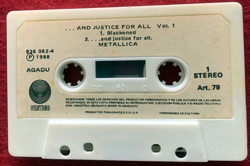 METALLICA - ... AND JUSTICE FOR ALL VOL. 1 - CASSETTE - VERY RARE - URUGUAY - Picture 4 of 5