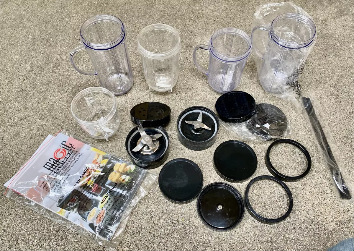 Magic Bullet Blender Replacement Parts Blade Cups Rings Tops Lot